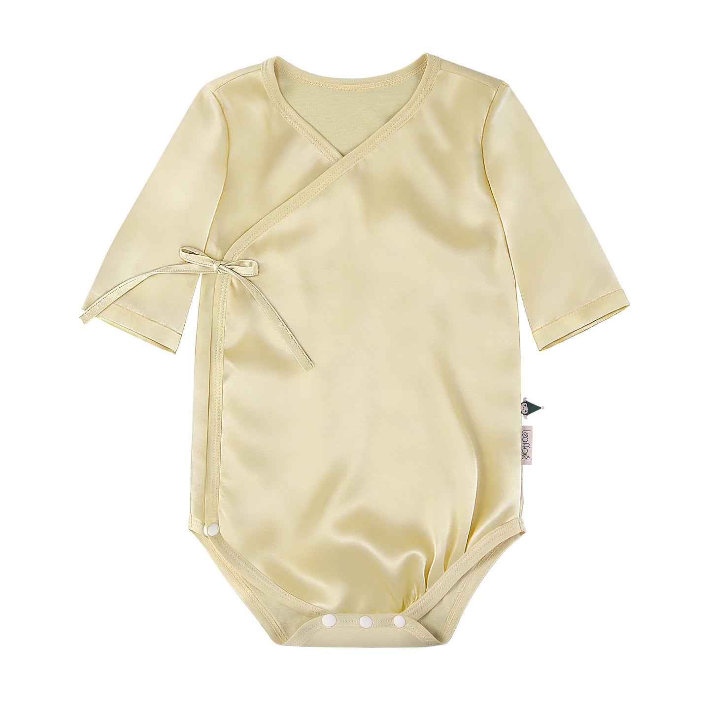 100% Mulberry Silk Short Sleeve Baby Bodysuit – Hand-Dyed with Calendula