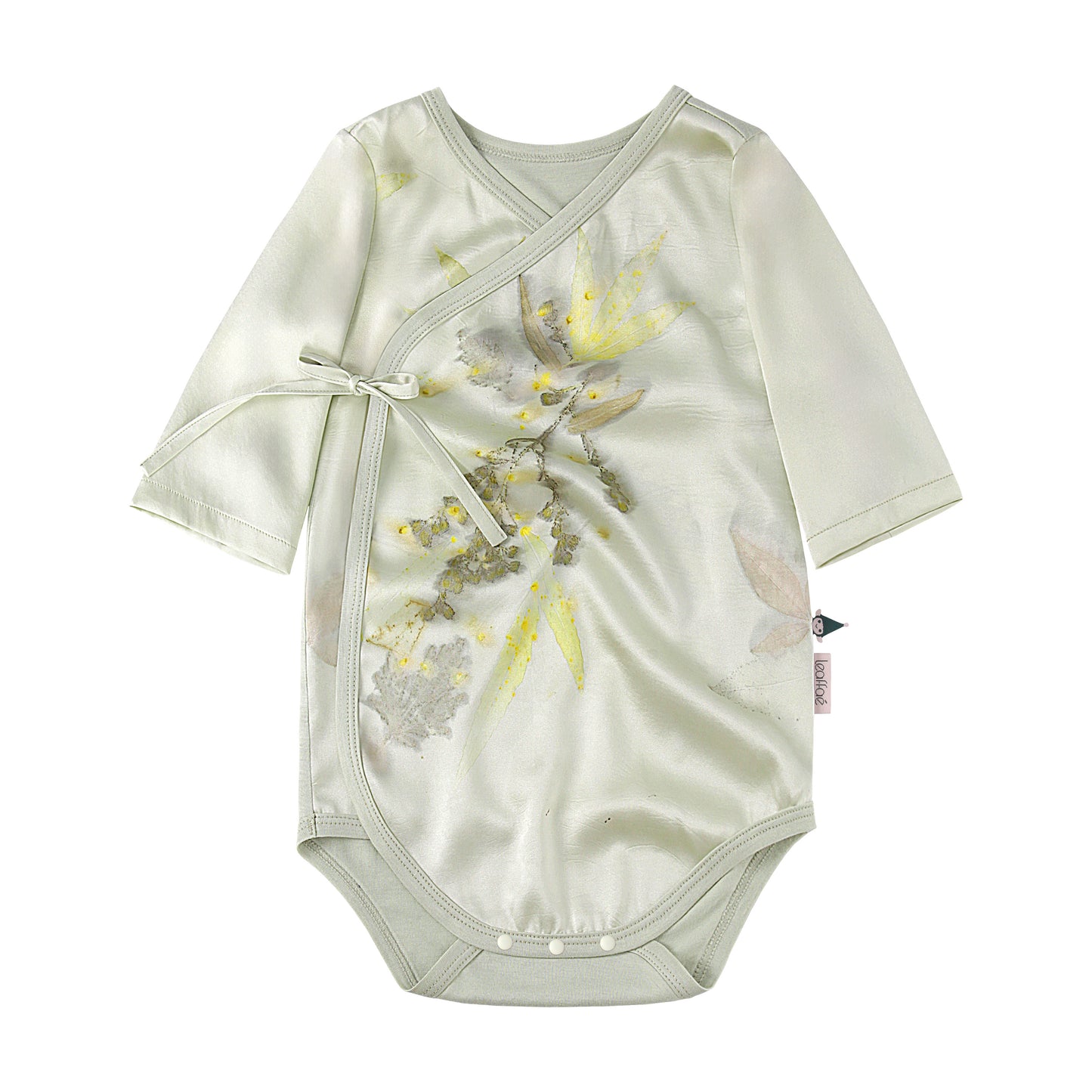 Mulberry Silk Baby Bodysuit – Leaf Print