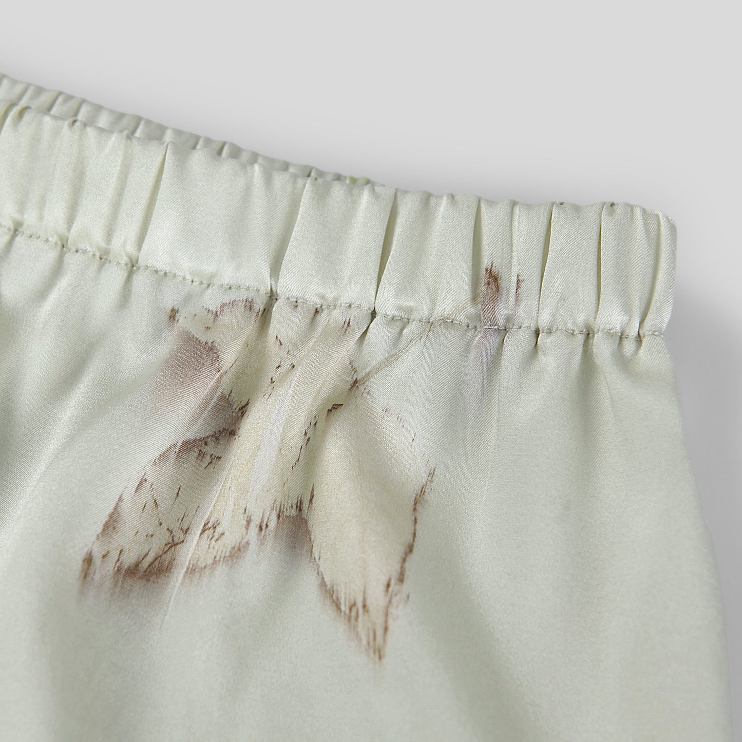 100% Mulberry Silk Children’s Homewear Shorts – Hand-Printed with Natural Leaves