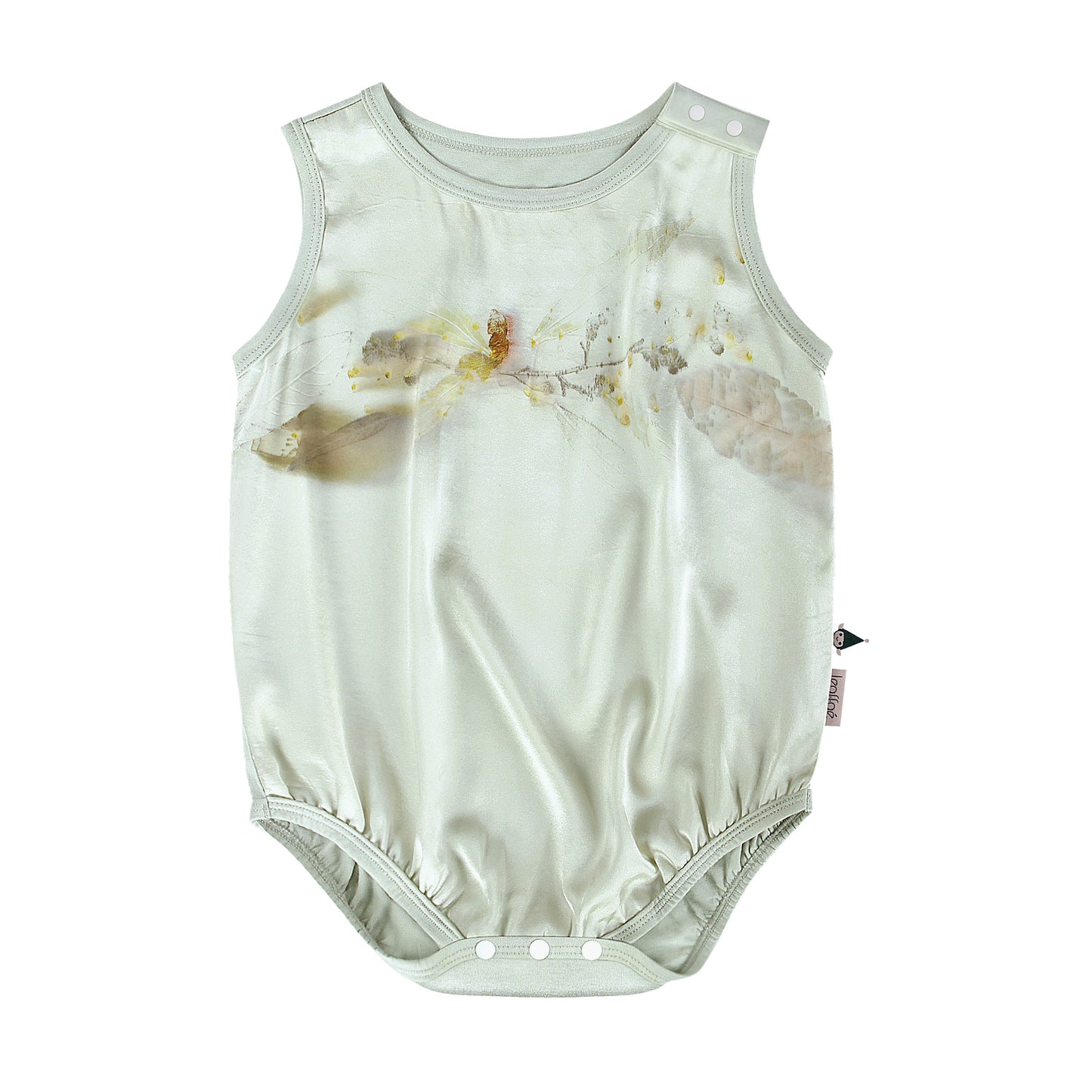 100% Mulberry Silk Sleeveless Baby Romper - Hand Printed