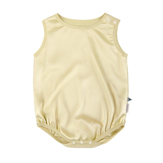 100% Mulberry Silk Sleeveless Baby Romper — Calendula Hand-Dyed